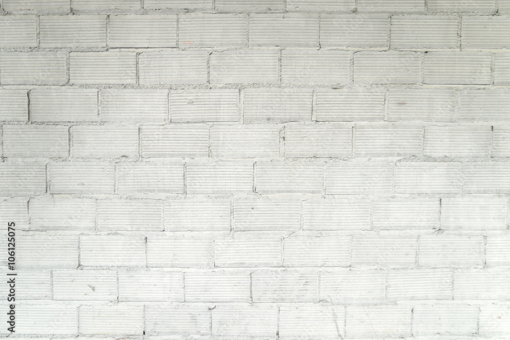 Obraz premium White brick wall. Textured interior background.