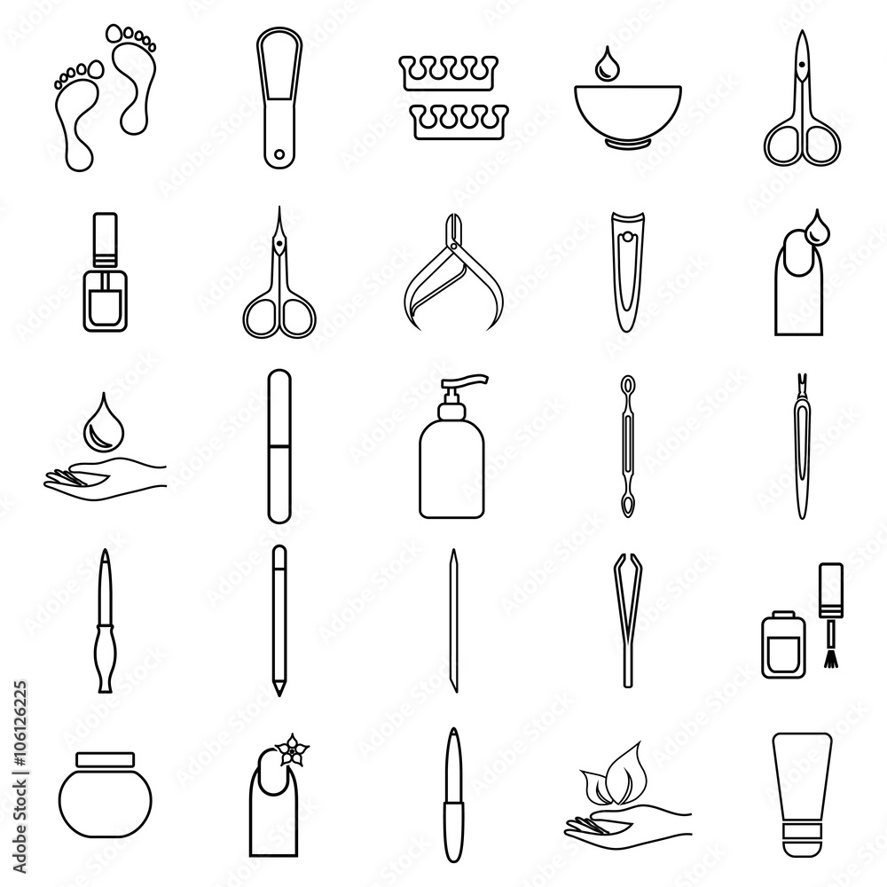 manicure and pedicure thin line icon manicure and pedicure thin line icon