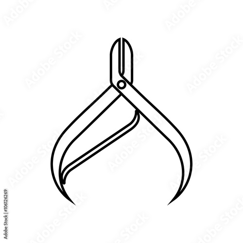 manicure nippers black thin line icon