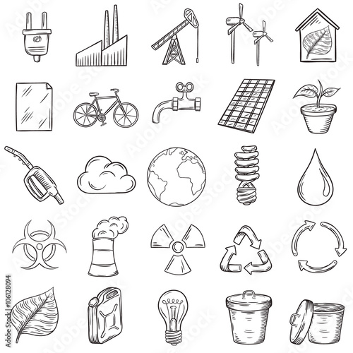 Ecology icons set.