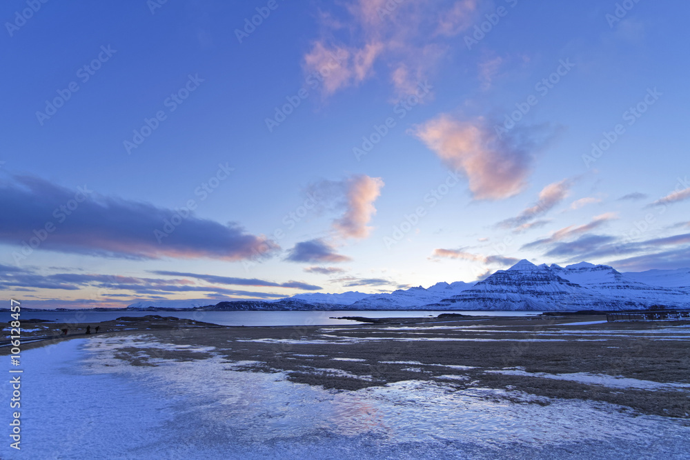 Cieux d'hiver islandais