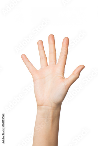 close up of hand showing five fingers