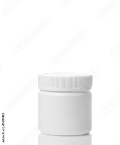 Blank white container isolated on white