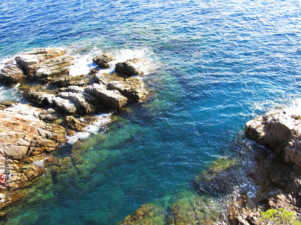 Beautiful sea shore and rocks in Costa Brava (Spain)