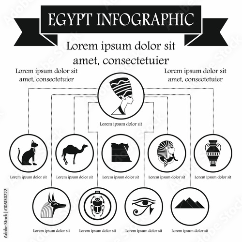 Egypt infographic elements, simple style 