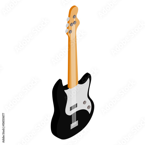 Electric guitar icon, isometric 3d style