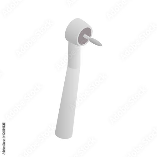Dental drill icon, isometric 3d style