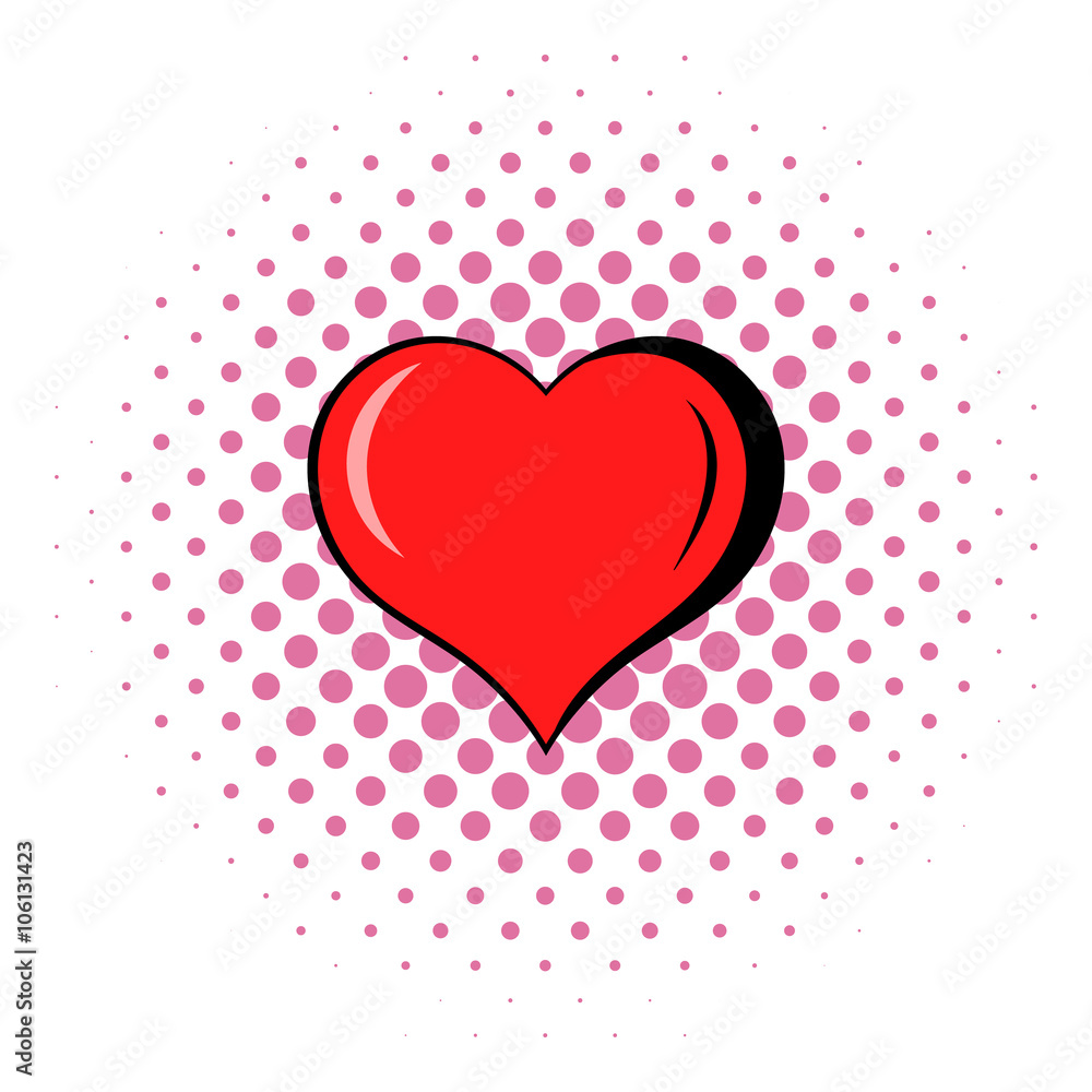 Heart icon, comics style 