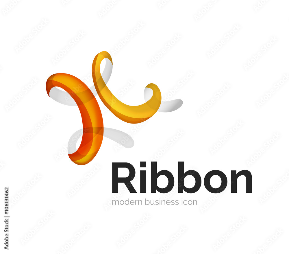 Modern vector ribbon logo Modern vector ribbon logo