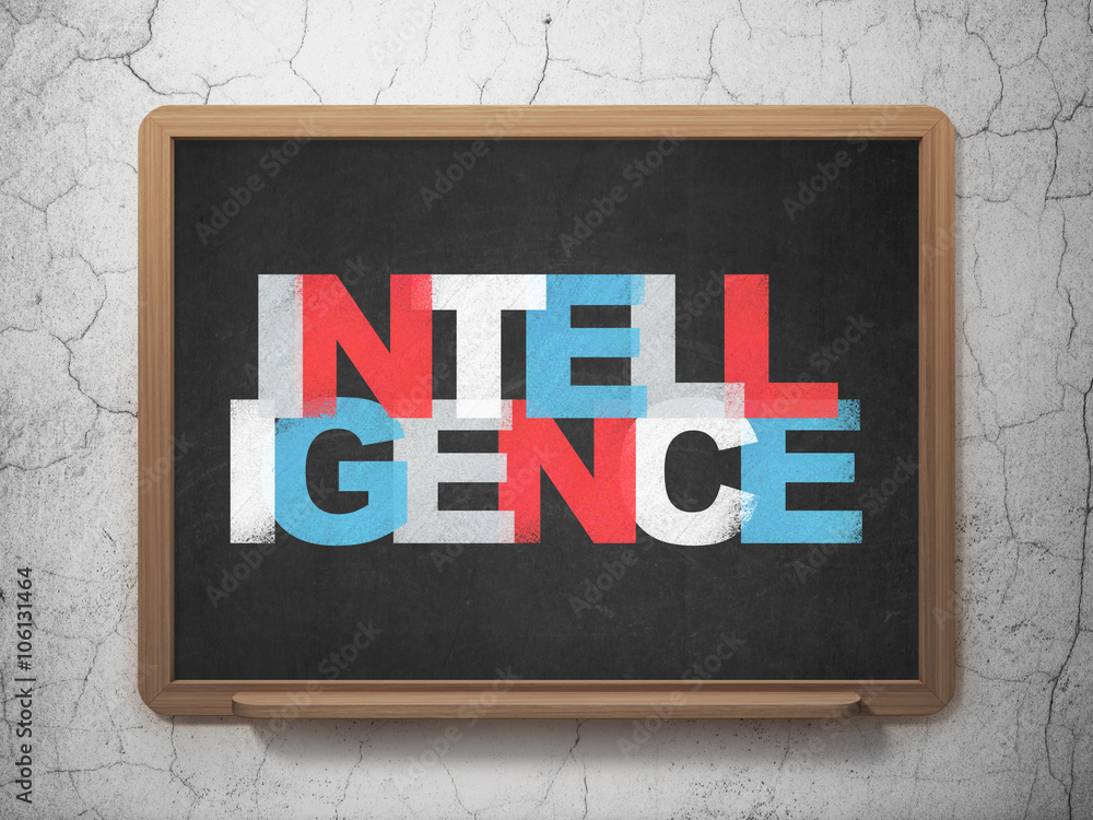 Learning concept: Intelligence on School Board background Learning concept: Intelligence on School Board background