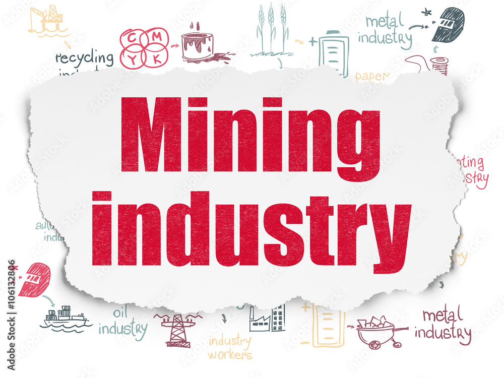 Fototapeta premium Industry concept: Mining Industry on Torn Paper background