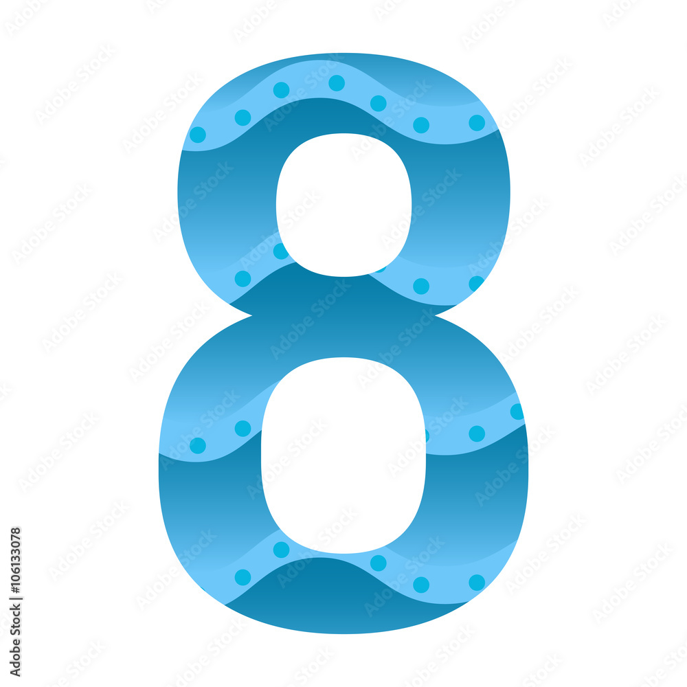Naklejka premium Blue Ocean Number Eight