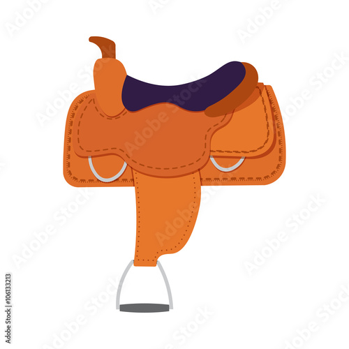 Saddle vector illustration. saddle on white background. Preparing  horse for competitions. Vector objects for horses on white background.
