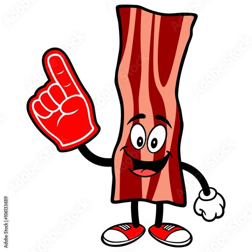 Bacon Strip with a Foam Finger