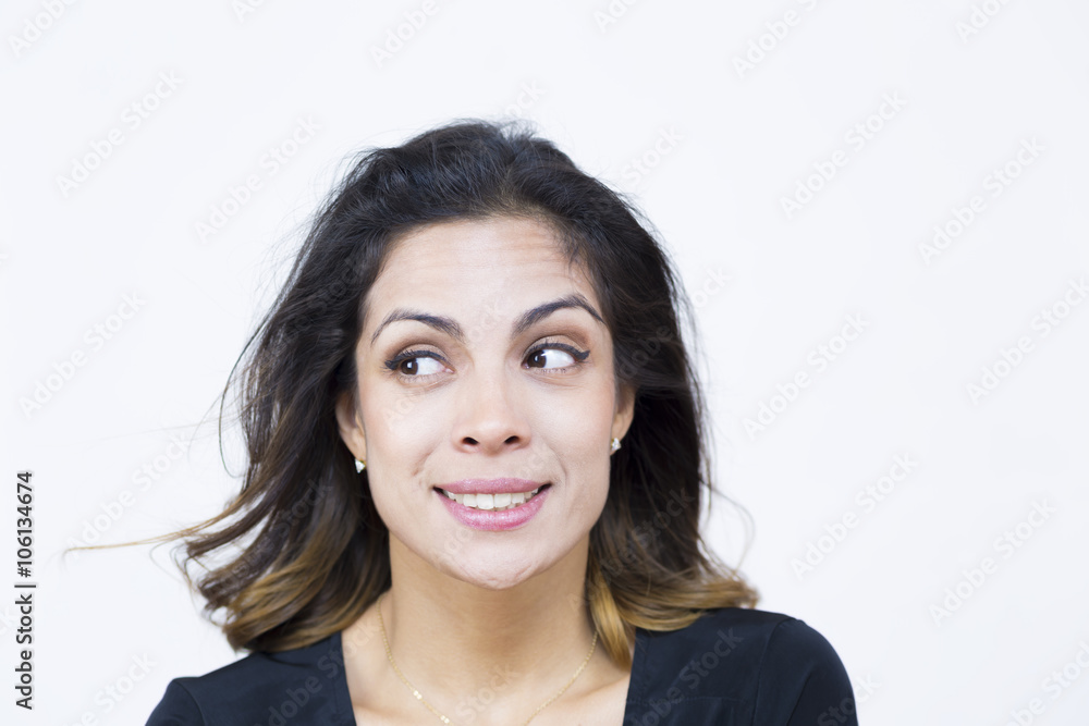 Surprised Woman and Girl Over White Background Surprised Woman and Girl Over White Background