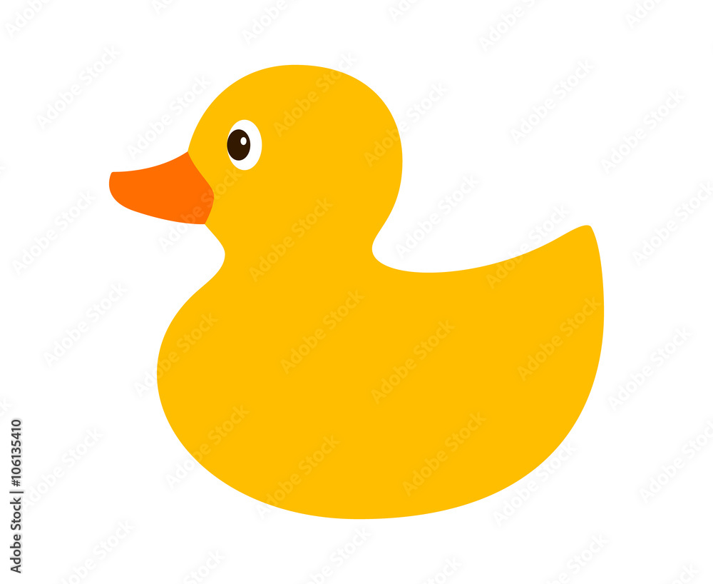Rubber duck / ducky bath toy flat color icon for apps and websites Rubber duck / ducky bath toy flat color icon for apps and websites