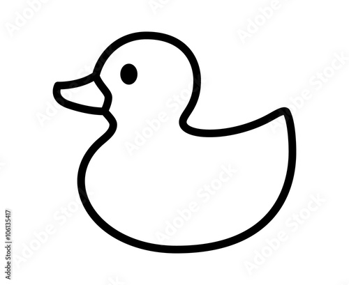Rubber duck / ducky bath toy line art icon for apps and websites