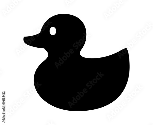 Fényképezés Rubber duck / ducky bath toy flat icon for apps and websites