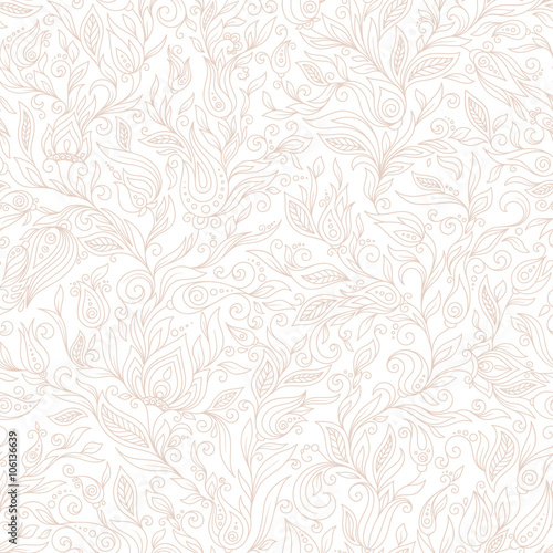 Seamless Pattern. Paisley Flowers Design Elements © photo-nuke