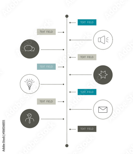 Timeline report template. Color shadow scheme, diagram. Vertical design.
