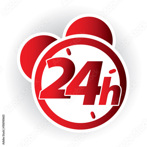 Illustration of an alarm clock icon marking twenty four hours