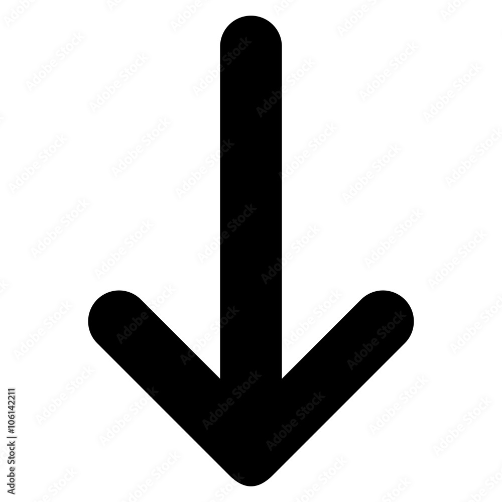 Arrow Down vector icon. Style is flat icon symbol, black color, white background. Arrow Down vector icon. Style is flat icon symbol, black color, white background.