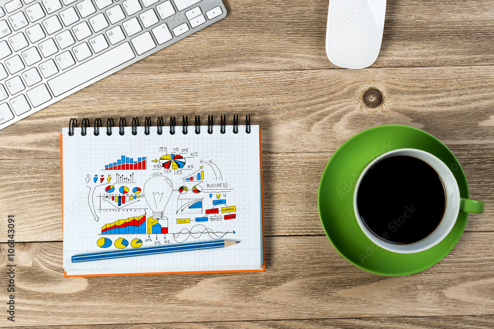 Business workplace with stuff Business workplace with stuff