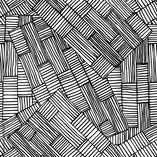 Black seamless rectangles line pattern