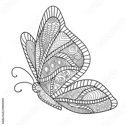 Detailed ornamental sketch of a moth