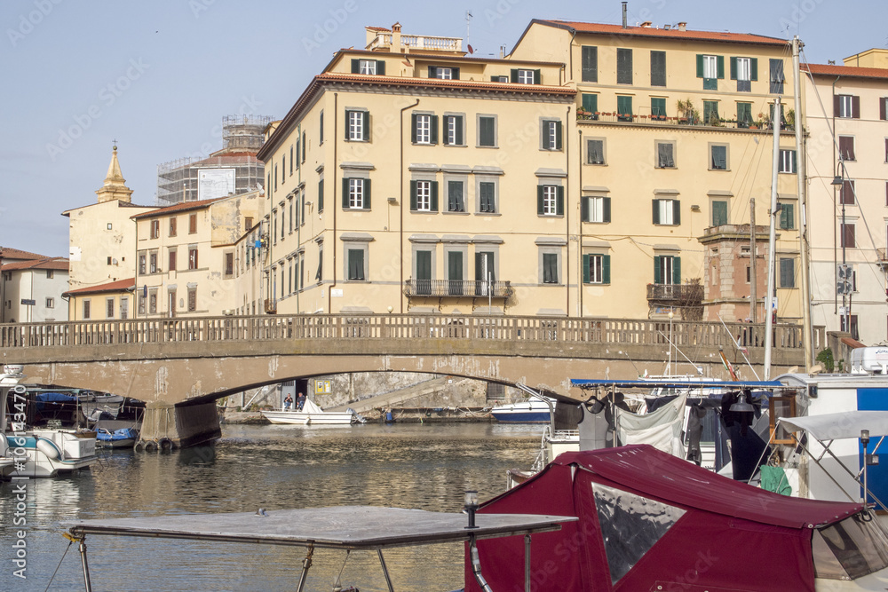 Obraz premium Livorno,Fosso Reale quartiere Venezia.
