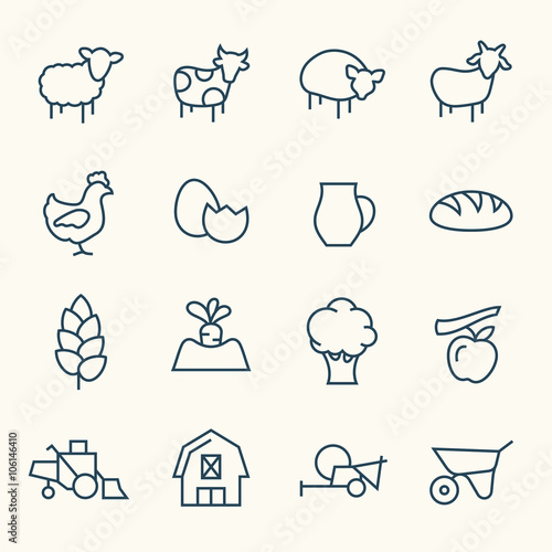 Farm line icons