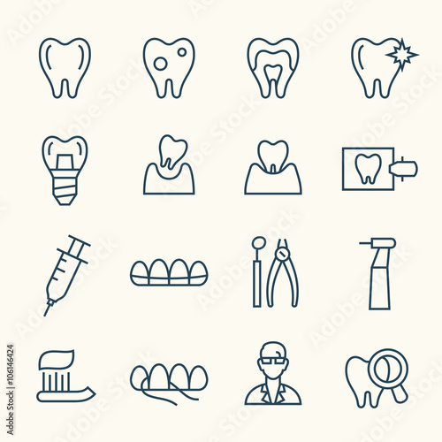 Dental line icons