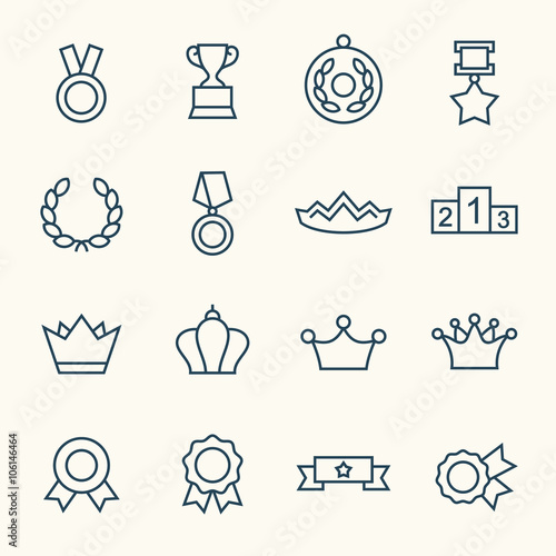 Awards line icons