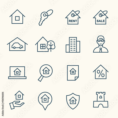 Real estate line icons