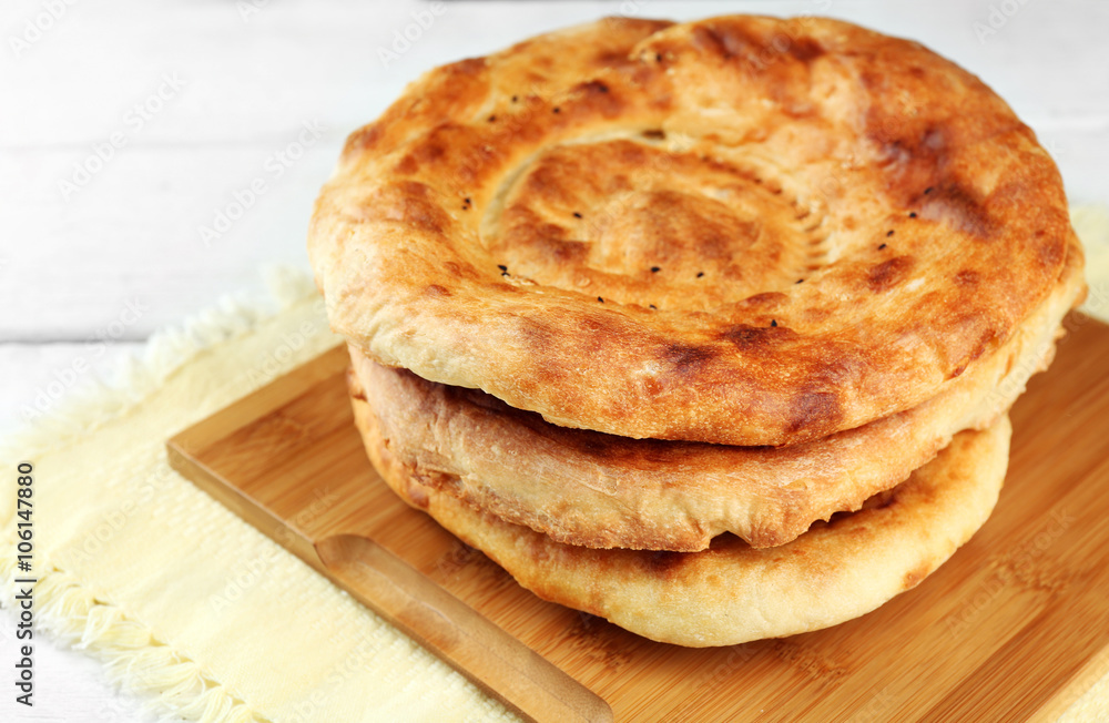Flat bread on napkin Flat bread on napkin