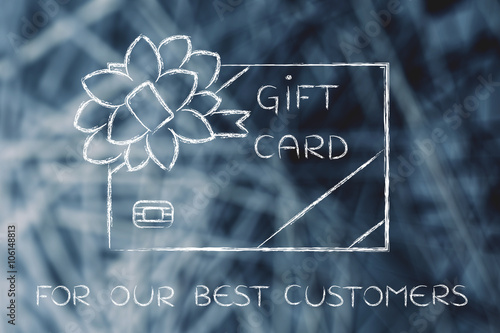 retailer's gift card with bow, forr our best customers photo