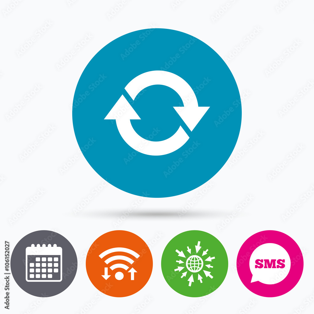 Rotation icon. Repeat symbol. Refresh sign. Rotation icon. Repeat symbol. Refresh sign.