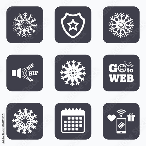 Snowflakes artistic icons. Air conditioning.