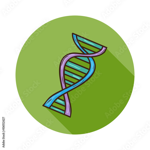 DNA  icon.Vector DNA  icon isolated with shadow.Hand draw DNA vector.Vector human  DNA isolated on background with shadow