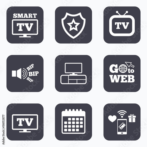 Smart TV mode icon. Retro television symbol.