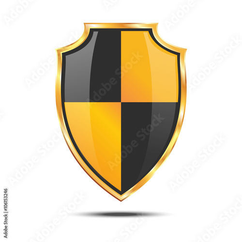 Metallic black and yellow golden shield Free Download Metallic black and yellow golden shield - GFXLoad