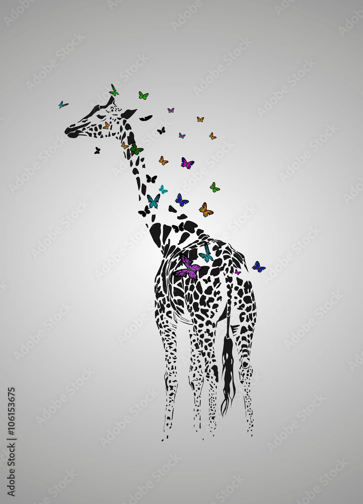 Naklejka premium Żyrafa