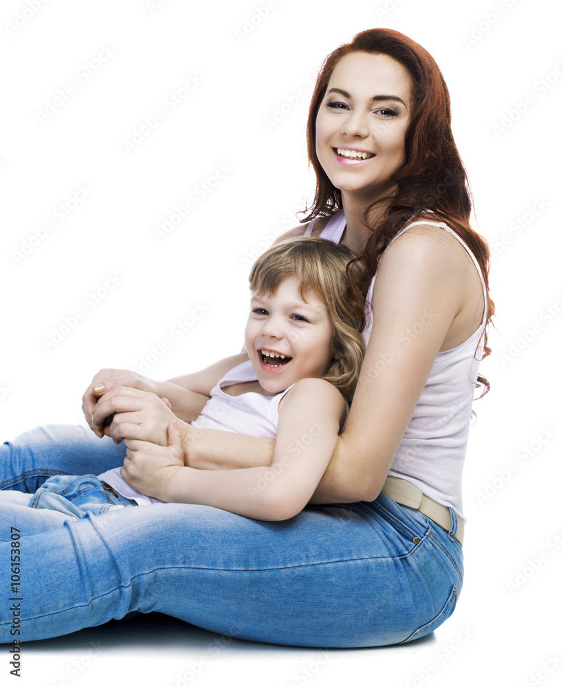 happy laughing mother and son happy laughing mother and son