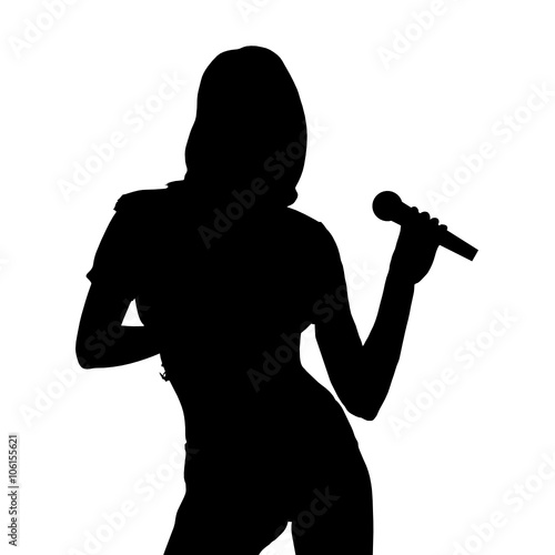 girl singing silhouette illustration