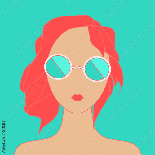 Stylish girl with red hair