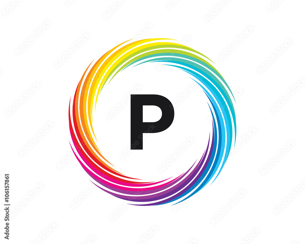 P Letter Rainbow Wave P Letter Rainbow Wave