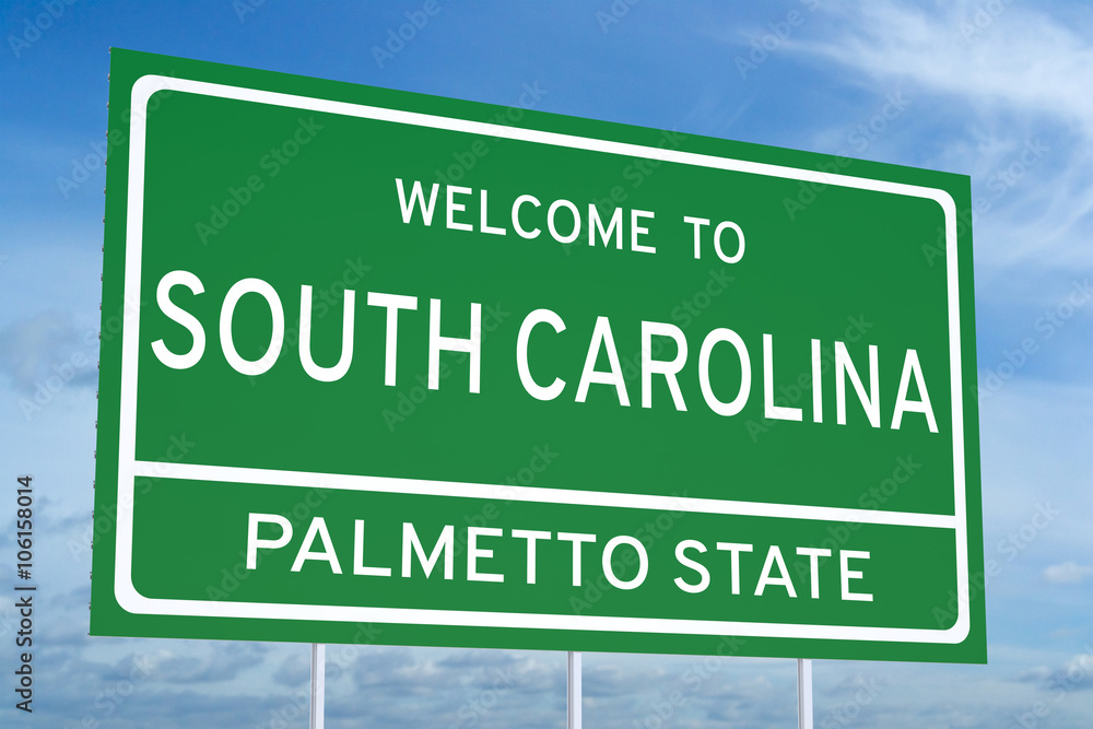 Welcome to South Carolina state road sign