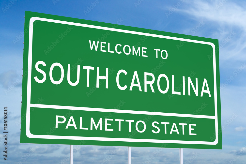Welcome to South Carolina state road sign Stock Illustration | Adobe Stock