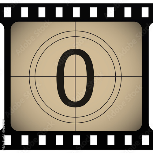 Numbers in retro, hollywood countdown style. Vector art.