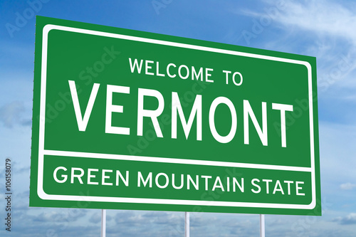 Welcome to Vermont state road sign